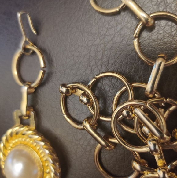 Vintage chain belt with faux pearls - Picture 6 of 8